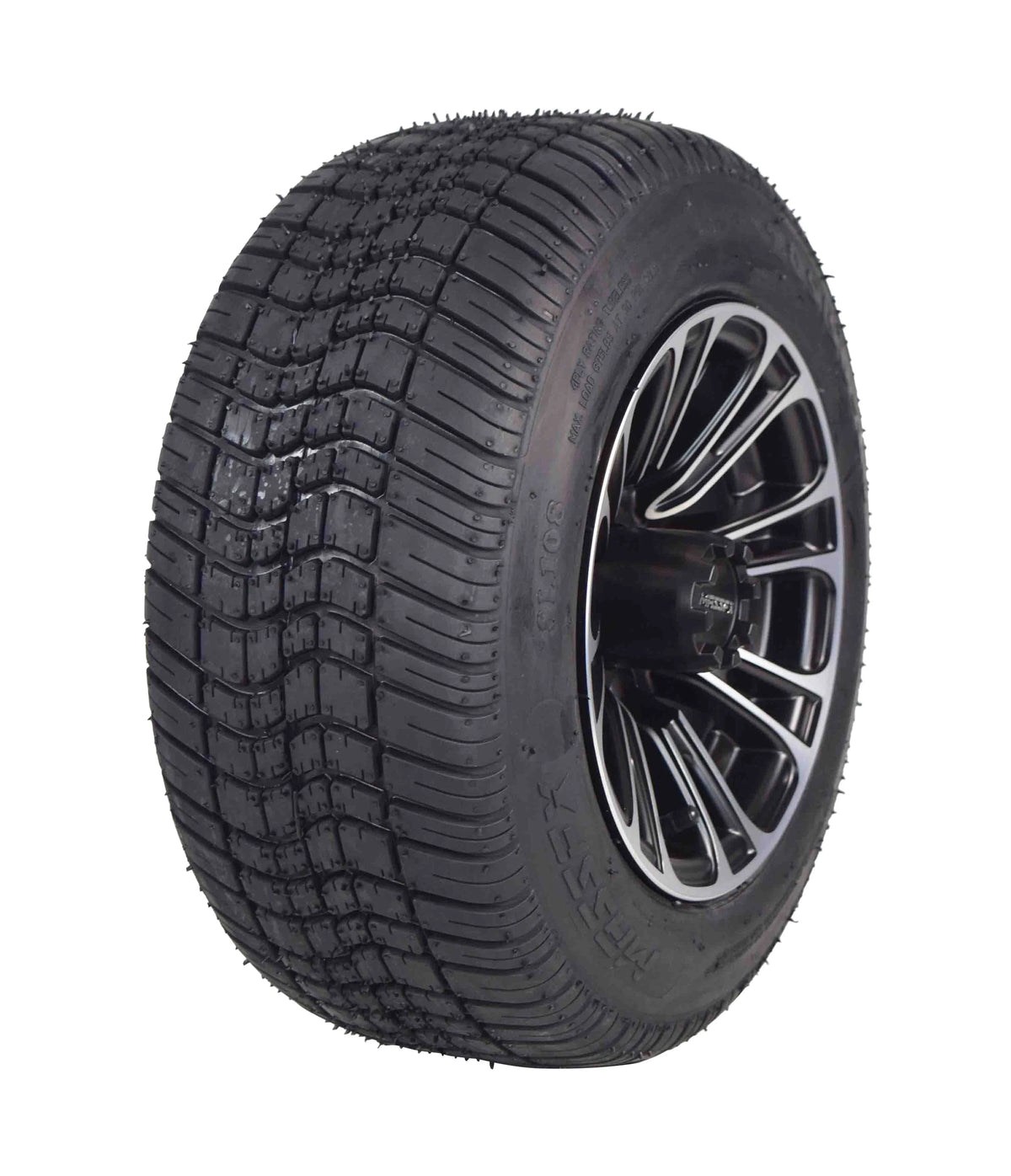 205/50-10 Golf Cart Turf Tire & Black Wheel Kit 2 Pack Q504320