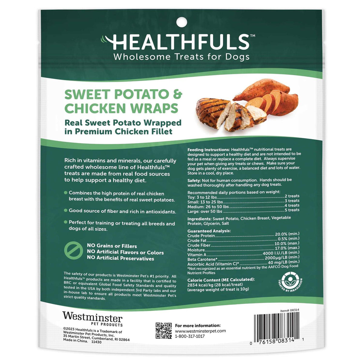 Sweet Potato & Chicken Wraps Dog Treats 16.0 oz X2917