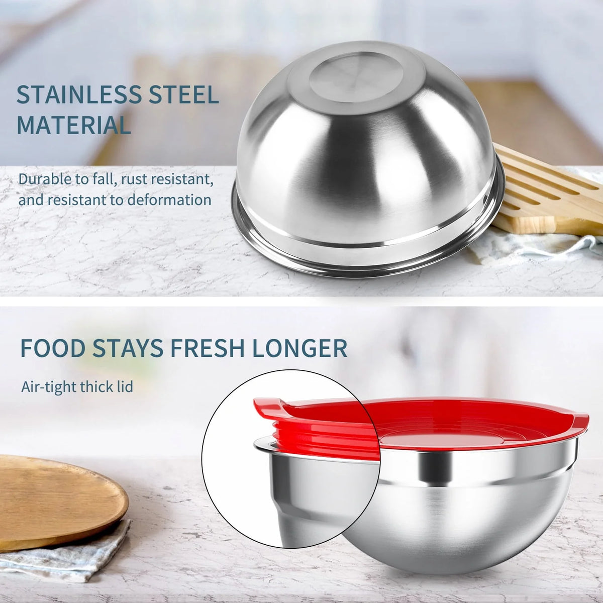 Stainless Steel Mixing Bowls Set with Lids 7 Pc C308234
