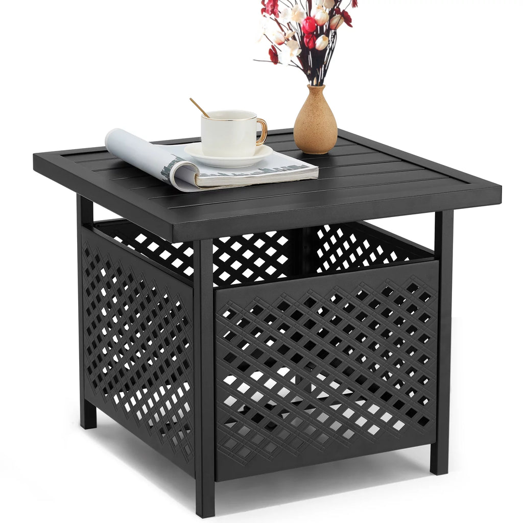 Outdoor Metal Bistro Table with Umbrella Hole I9337