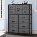 16 Drawer Fabric Dresser with Metal Frame and Wooden Top G312