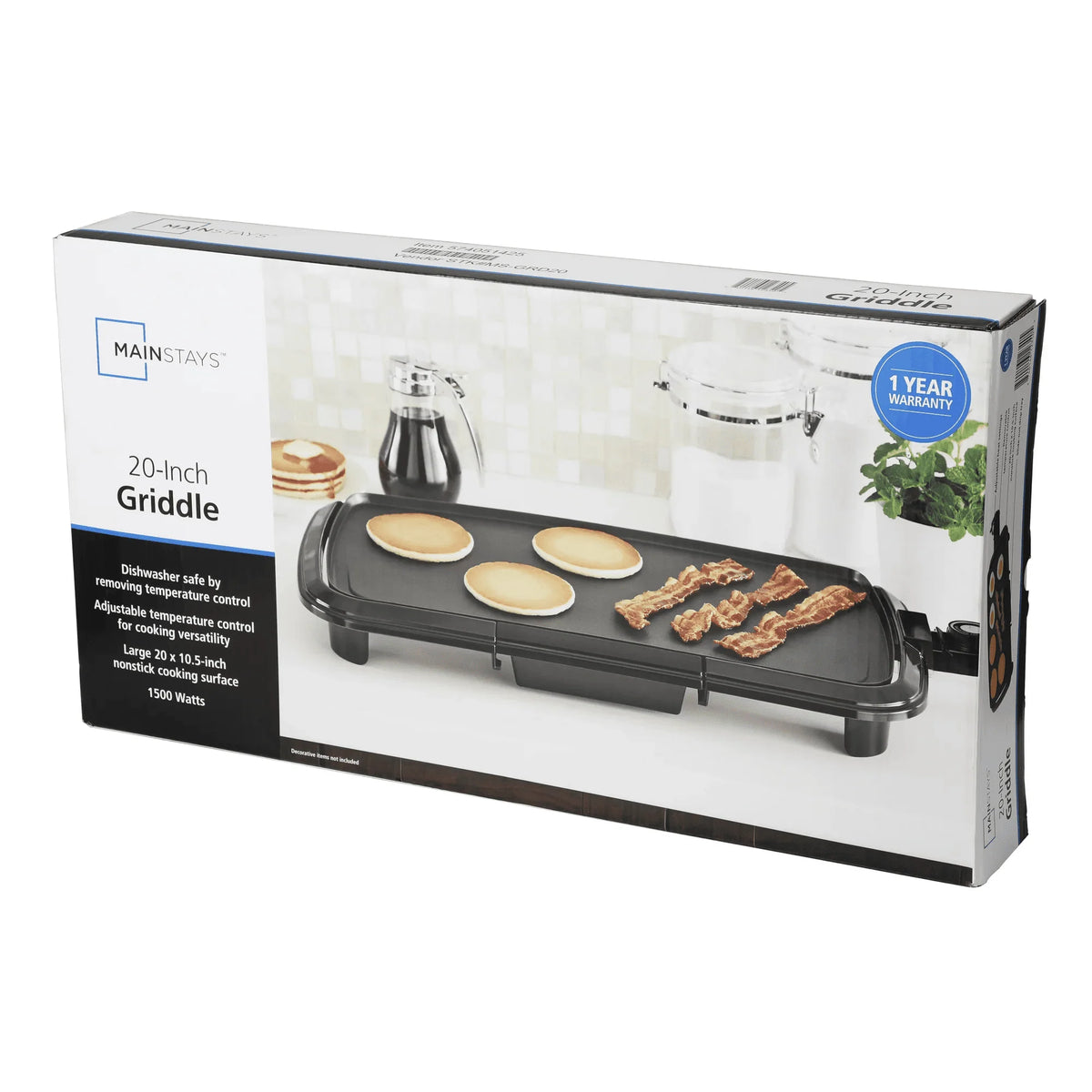 Black Griddle with Adjustable Temperature Control A2521