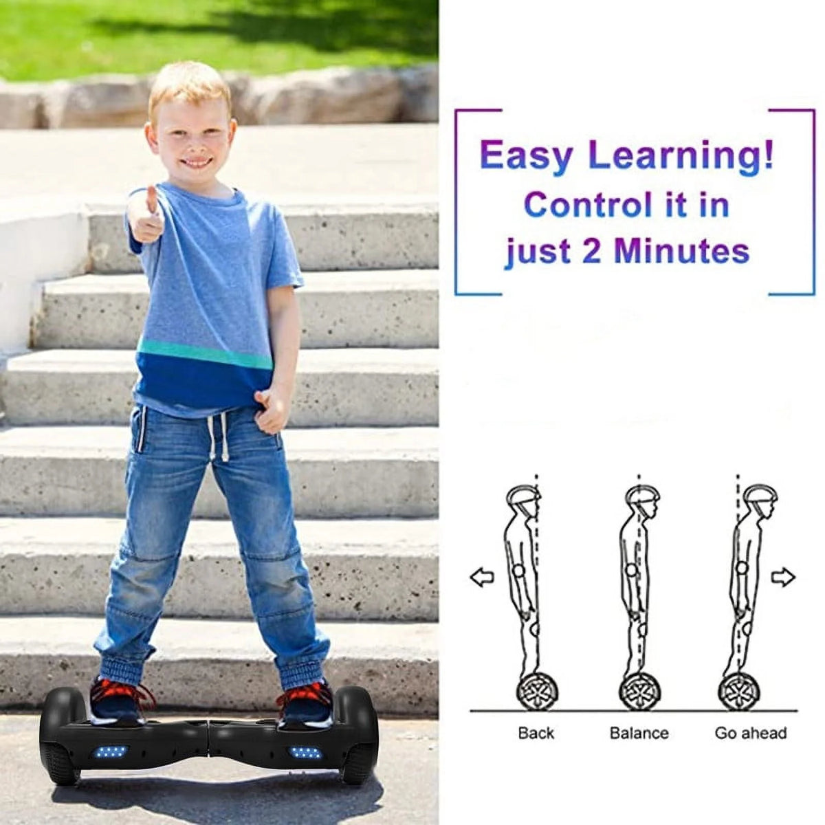 6.5 Two Wheel Self Balancing Scooter with Seat Attachment T768285