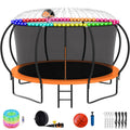 Black Trampoline with Basketball Hoop and Enclosure V60524