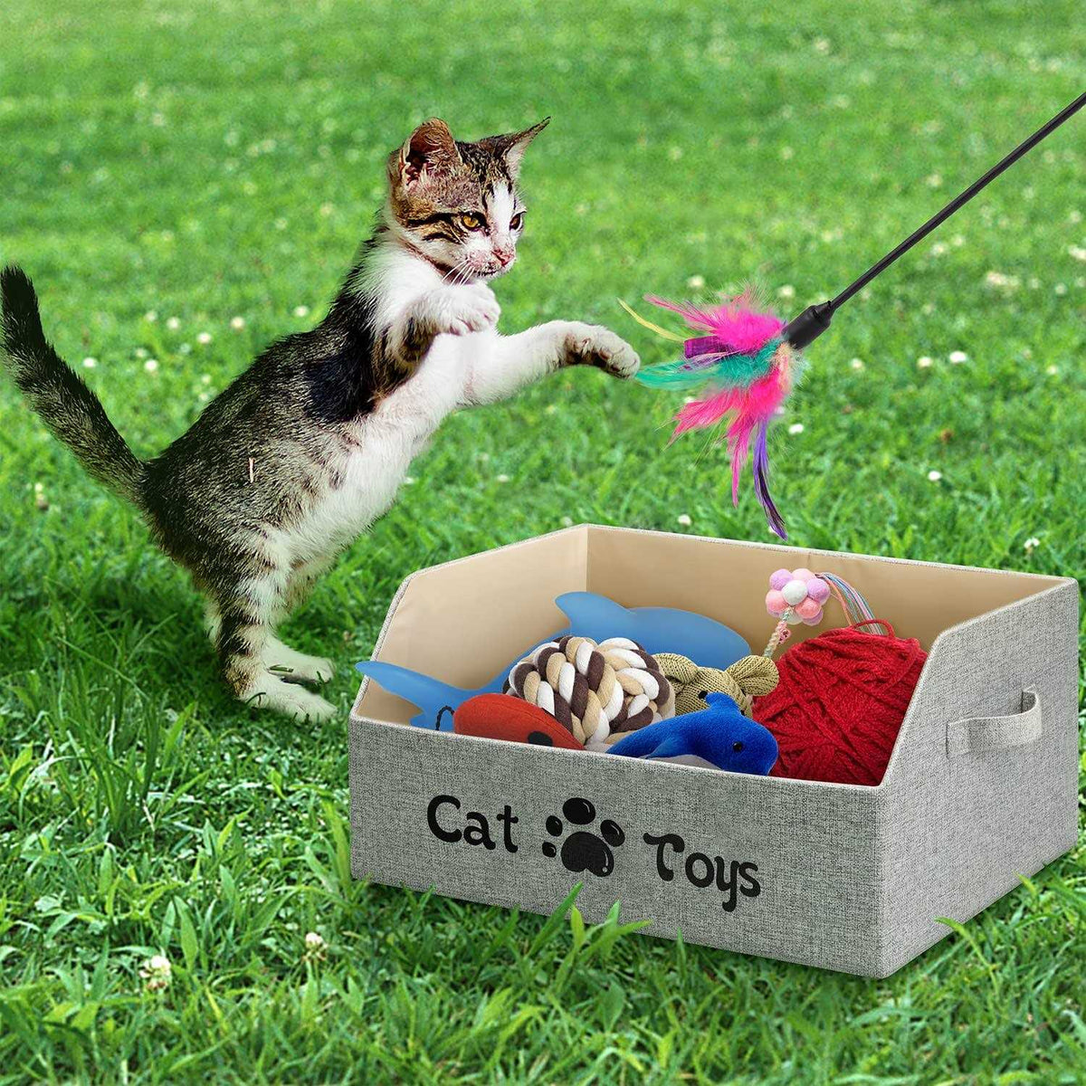 Large Foldable Cat Toy Storage Basket T4612